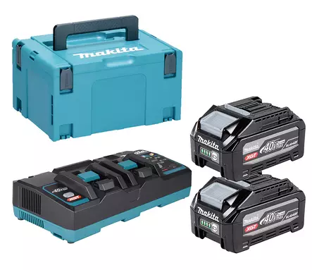 Makita 1911D8-0 PowerPack XGT 40V â€“ SisÃ¤ltÃ¤Ã¤ 2 x 4,0 Ah High Power -akkua, DC40RB-kaksoislaturin ja Makpac-laukun - Makita akkutyökalujen laturit - 1911D8-0 - 1