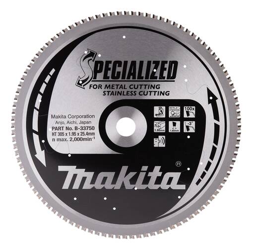 Makita Pyörösahanterä Ø305 x 25,4 x 2,0 mm, Z-100 (B-33750) - Pyörösahanterät metallille - 100320 - 1
