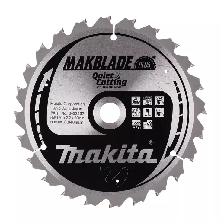 Makita PyÃ¶rÃ¶sahanterÃ¤ Ã˜190 x 20 x 2,2 mm, Z-24 puulle (B-32437) - Pyörösahanterät puulle - 100350 - 1
