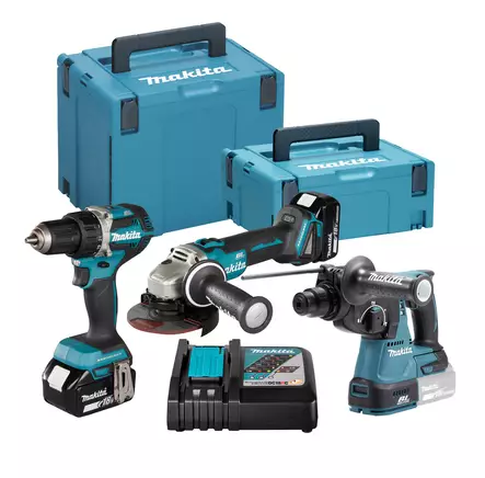 Makita Konesarja 18V LXT (DLX3197JX1) | Hiiliharjaton tehopaketti ammattilaiselle - Makita Akkukonesarjat - DLX3197JX1 - 1