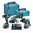 Makita Akkukonesarja 18V LXT | DLX3197JX1 (3 Konetta: DDF484, DHR242, DGA504 + 2x 5.0Ah) - Makita Akkukonesarjat - DLX3197JX1 - 1