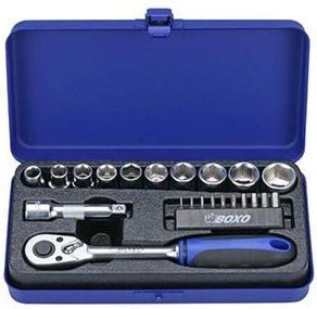 Boxo Hylsyavainsarja 3/8" 23 osaa – Räikällä ja Bits-kärjillä - 3/8" Hylsysarjat - 103751 - 1