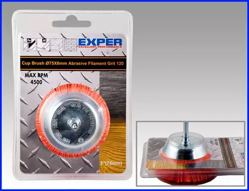 Exper Nailonkuppiharja Ã˜50x6mm K120 - Pyöröharjat ja teräsharjat - 105161 - 1