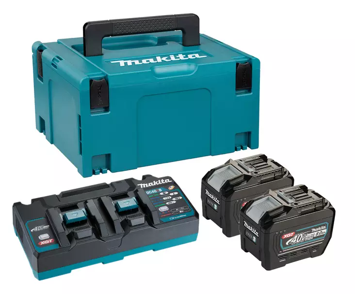 Makita 191Y97-1 PowerPack XGT 40V â€“ SisÃ¤ltÃ¤Ã¤ 2 x 8,0 Ah High Power -akkua (BL4080F), DC40RB-kaksoislaturin ja Makpac-laukun - Makita akkutyökalujen laturit - 191Y97-1 - 1