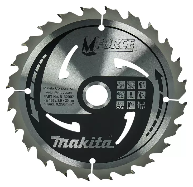 Makita PyÃ¶rÃ¶sahanterÃ¤ Ã˜165 x 20 x 2,0 mm, Z-24 puulle (B-32007) - Pyörösahanterät puulle - 100331 - 1
