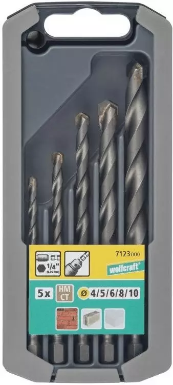 Wolfcraft kiviporanterÃ¤sarja BITS 4/5/6/8/10 mm - Poranteräsarjat - 102481 - 1