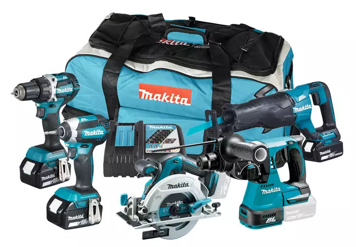 Makita Akkukonesarja 18V LXT | DLX5032GX2 (5 Konetta + 3x 6.0Ah Akut) - Makita Akkukonesarjat - DLX5032GX2 - 1