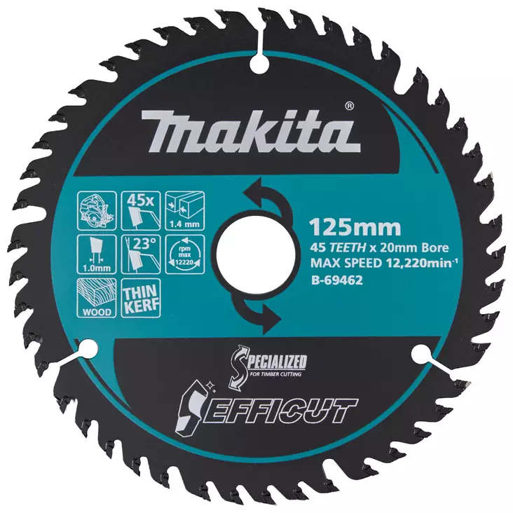 Makita B-69462 Efficut pyÃ¶rÃ¶sahanterÃ¤ puulle (125 x 20 x 1,4 mm, Z-45) - Pyörösahanterät puulle - B-69462 - 1