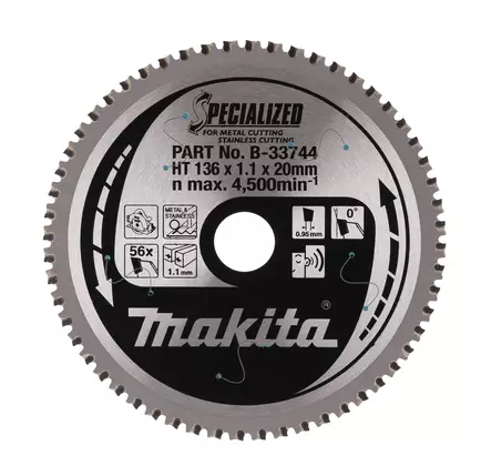 Makita PyÃ¶rÃ¶sahanterÃ¤ 136 x 20 x 1,1 mm, Z-56 RST (B-33744) - Pyörösahanterät metallille - 100313 - 1