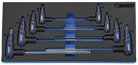 BOXO kuusiokoloavainsarja t-kahvalla (284-BX020) - Moduulit työkaluvaunuille - 964 - 2