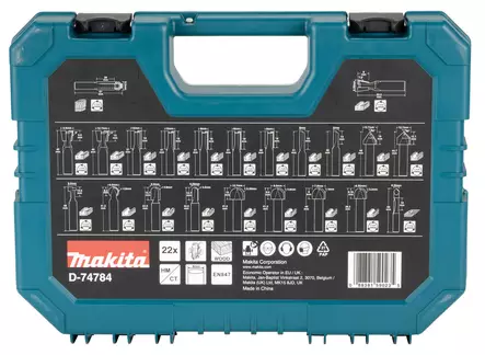 Makita JyrsinterÃ¤sarja Muotoiluun ja Liitoksiin 22-osaa 8mm (D-74784) - Jyrsinterät ja -sarjat - D-74784 - 2