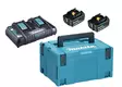 Makita Powerpack LXT 18V | 198077-8 (2x 6.0Ah Akku, Tuplapikalaturi, Makpac) - Makita akkutyökalujen laturit - 103394 - 2