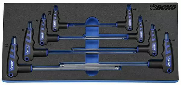 BOXO kuusiokoloavainsarja t-kahvalla (284-BX020) - Moduulit työkaluvaunuille - 964 - 2