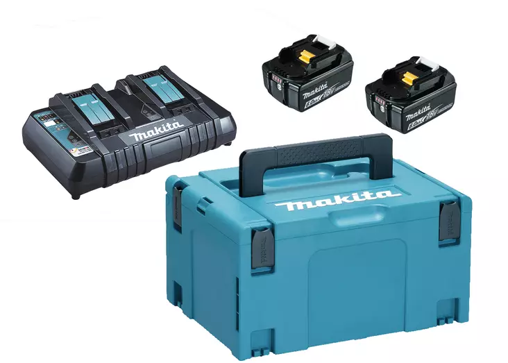 Makita Powerpack LXT 18V | 198077-8 (2x 6.0Ah Akku, Tuplapikalaturi, Makpac) - Makita akkutyökalujen laturit - 103394 - 2