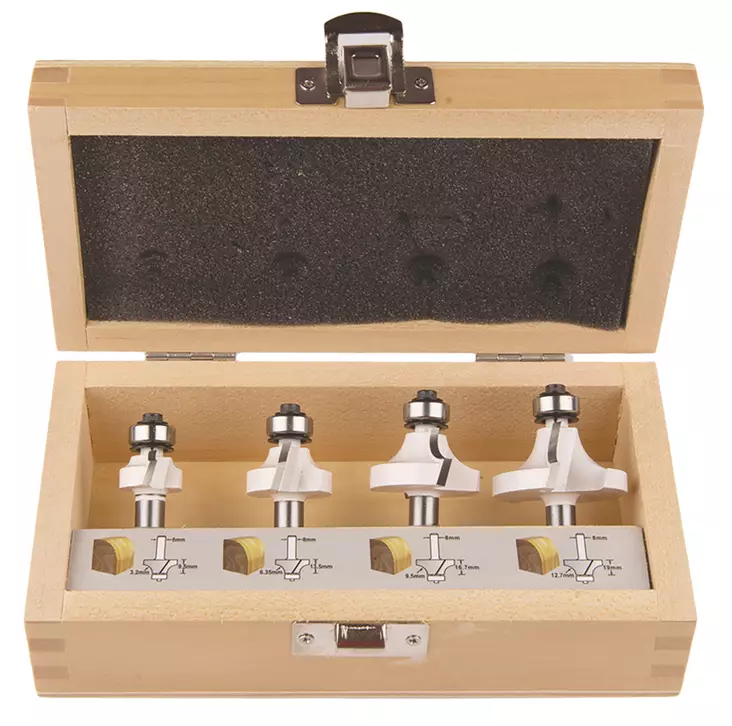 Makita PyÃ¶ristysjyrsin Sarja 4-osaa 8mm Karalla (D-53534) - Jyrsinterät ja -sarjat - D-53534 - 1