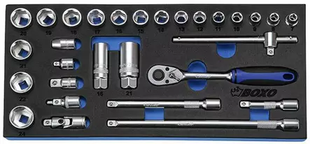 BOXO Hylsysarja 3/8" (284-BX002A) - Moduulit työkaluvaunuille - 945 - 1