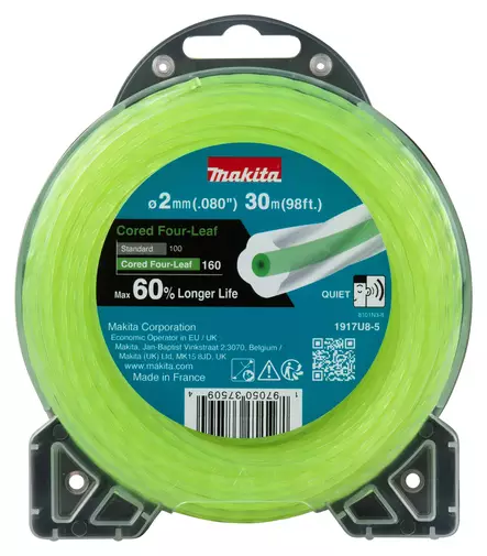 Makita Trimmerisiima 2,0 mm x 30 m (1917U8-5) | Vahvistettu Neliapila - Pihakoneiden varaosat ja tarvikkeet - 1917U8-5 - 1