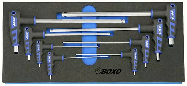 BOXO Kuusiokoloavainsarja tuumamitoitus (284-BX020S) - Moduulit työkaluvaunuille - 965 - 1