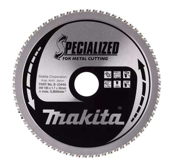 Makita PyÃ¶rÃ¶sahanterÃ¤ Ã˜185 x 30 x 1,7 mm, Z-70 ohuelle pellille (B-33445) - Pyörösahanterät metallille - 100315 - 1