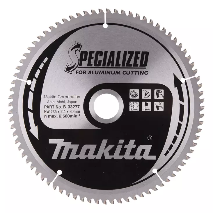 Makita Pyörösahanterä Ø235x30x2,4 mm, Z-80 alumiinille (B-33277) - Pyörösahanterät alumiinille - 100305 - 1
