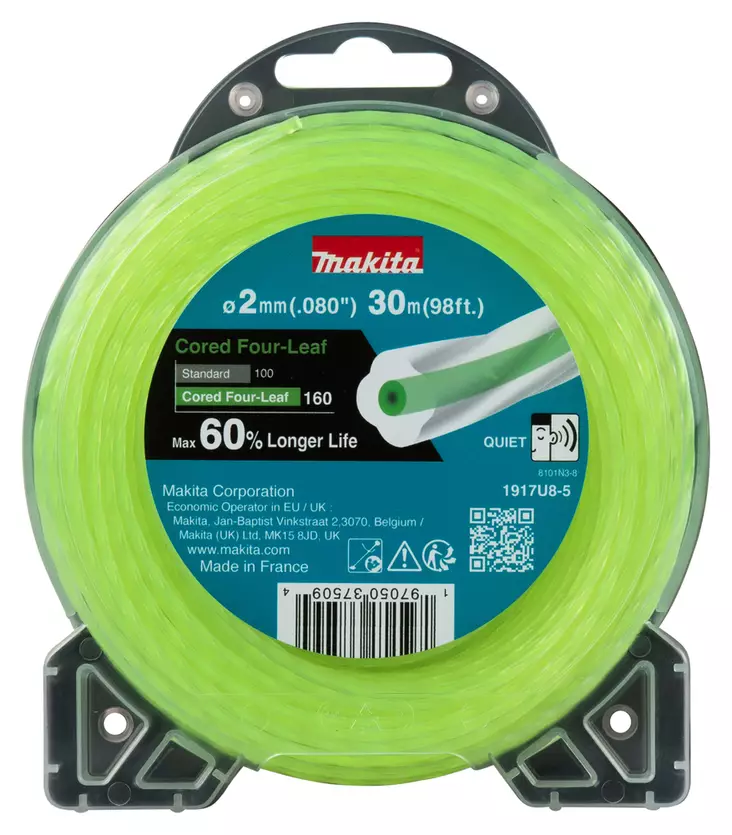 Makita Trimmerisiima 2,0 mm x 30 m (1917U8-5) | Vahvistettu Neliapila - Pihakoneiden varaosat ja tarvikkeet - 1917U8-5 - 1