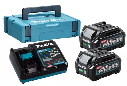 Makita 191J81-6 PowerPack XGT 40V â€“ SisÃ¤ltÃ¤Ã¤ 2 x 2,5 Ah akkua, pikalaturin ja Makpac-laukun - Makita akkutyökalujen laturit - 191J81-6 - 1