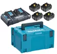Makita Powerpack LXT 18V | 198091-4 (4x 6.0Ah Akku, Tuplapikalaturi, Makpac) - Makita akkutyökalujen laturit - 103396 - 2