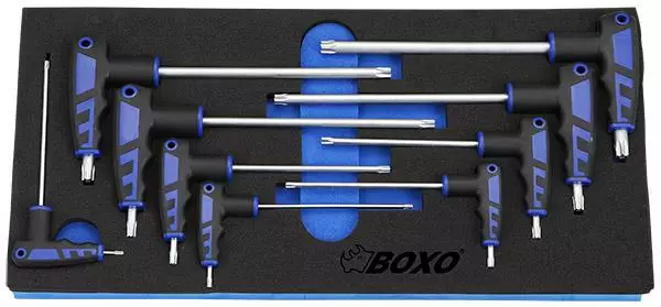 BOXO Torxavainsarja T-kahvalla (284-BX021) - Moduulit työkaluvaunuille - 966 - 1