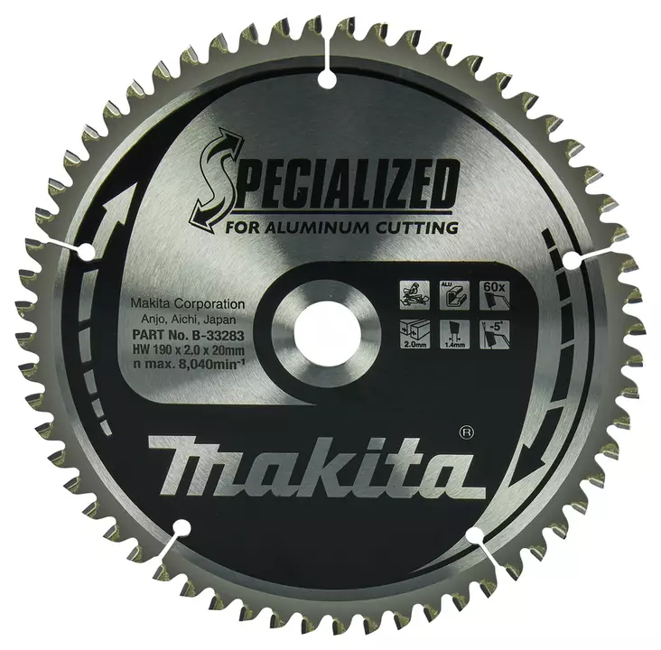 Makita PyÃ¶rÃ¶sahanterÃ¤ 190 x 20 x 2,0 mm, Z-60 alumiinille (B-33283) - Pyörösahanterät alumiinille - 100306 - 1