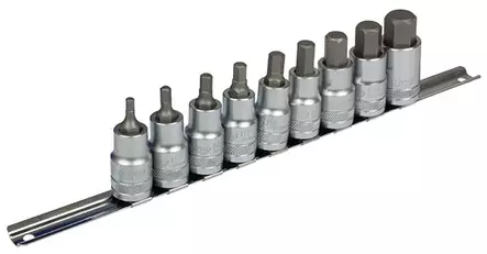 BOXO Kuusiokolohylsysarja 1/2" Kiskossa | 4â€“17 mm (9-osainen) - 1/2" Hylsysarjat - 104117 - 1