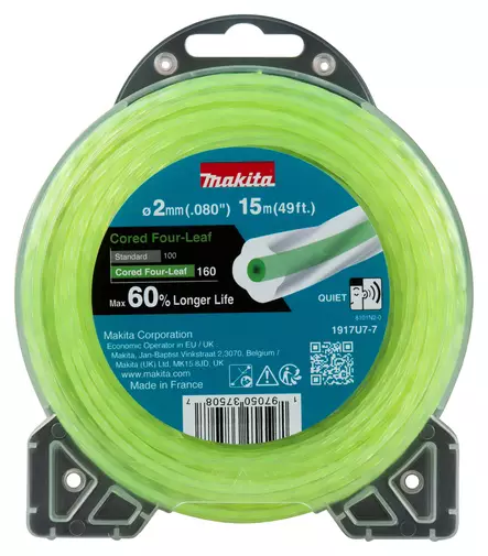 Makita Trimmerisiima 2,0 mm x 15 m (1917U7-7) | Vahvistettu Neliapila - Pihakoneiden varaosat ja tarvikkeet - 1917U7-7 - 1