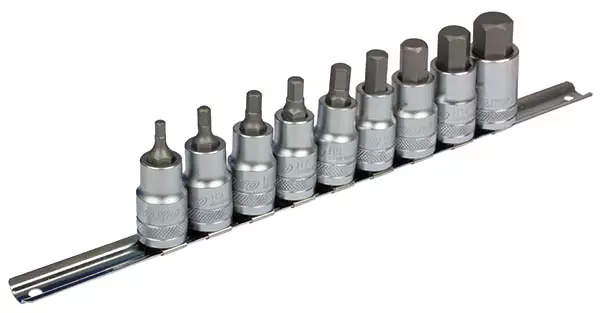 BOXO Kuusiokolohylsysarja 1/2" Kiskossa | 4â€“17 mm (9-osainen) - 1/2" Hylsysarjat - 104117 - 1