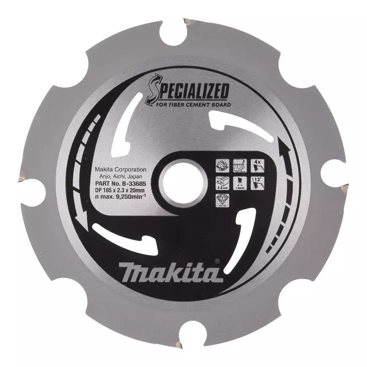 Makita PyÃ¶rÃ¶sahanterÃ¤ Ã˜165 x 20 x 2,3 mm, Z-4 kivikuitulevy (B-33685) - Pyörösahan erikoisterät - 100327 - 1