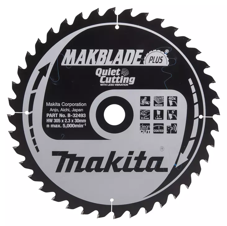 Makita Pyörösahanterä ø305 x 30 x 2,3 mm Z40 puulle (B-32493) - Pyörösahanterät puulle - 103487 - 1