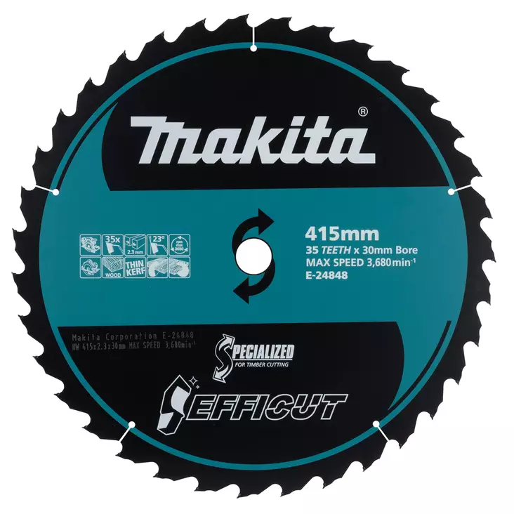 Makita EFFICUT pyÃ¶rÃ¶sahanterÃ¤ 415mm E-24848 â€“ Nopeutta ja tarkkuutta puun sahaukseen - Pyörösahanterät puulle - E-24848 - 1