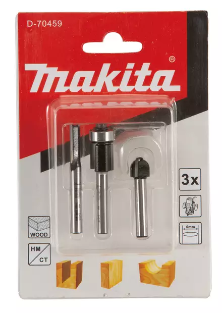 Makita Jyrsinteräsarja 3-osaa (D-70459) – 6 mm kara - Jyrsinterät ja -sarjat - D-70459 - 2