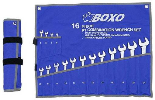 Kiintolenkkiavainsarja 6-24mm 16 osaa BOXO - Lenkkiavainsarjat - 103709 - 1