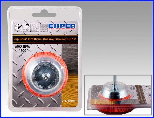 Nailonkuppiharja Ø75x6mm K120 - Pyöröharjat ja teräsharjat - 105159 - 1