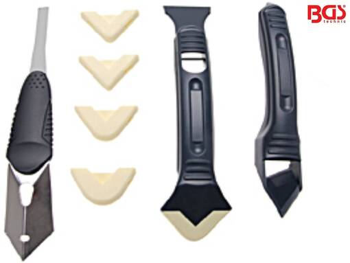 BGS Silikonin poistosarja 8-osaa - Täydellinen ratkaisu silikonisaumojen poistoon - Saumatyökalut ja raaputtimet - 101189 - 1