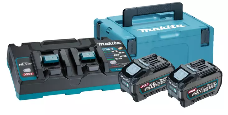 Makita 191U13-9 PowerPack XGT 40V â€“ SisÃ¤ltÃ¤Ã¤ 2 x 5,0 Ah High Power -akkua, DC40RB-kaksoislaturin ja Makpac-laukun - Makita akkutyökalujen laturit - 191U13-9 - 1