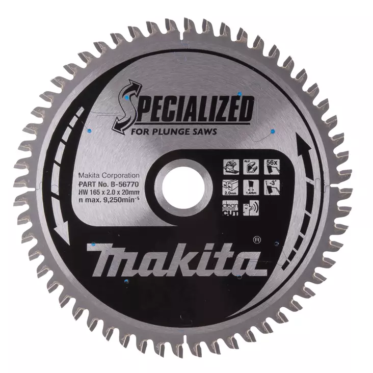 Makita PyÃ¶rÃ¶sahanterÃ¤ Ã˜165 x 20 x 2,0 mm, Z-56 (B-56770) - Pyörösahanterät alumiinille - 104069 - 1