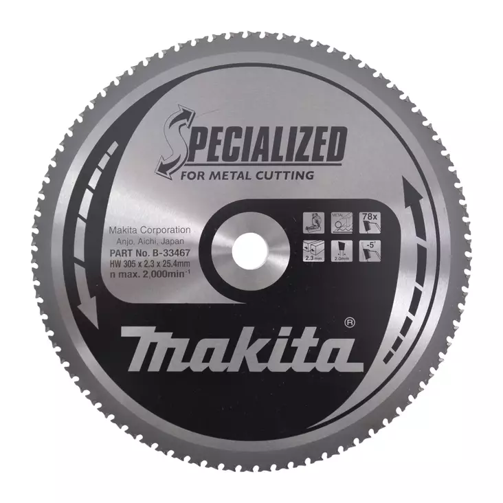 Makita PyÃ¶rÃ¶sahanterÃ¤ Ã˜305 x 25,4 x 2,3 mm, Z-78 (B-33467) - Pyörösahanterät metallille - 100319 - 1