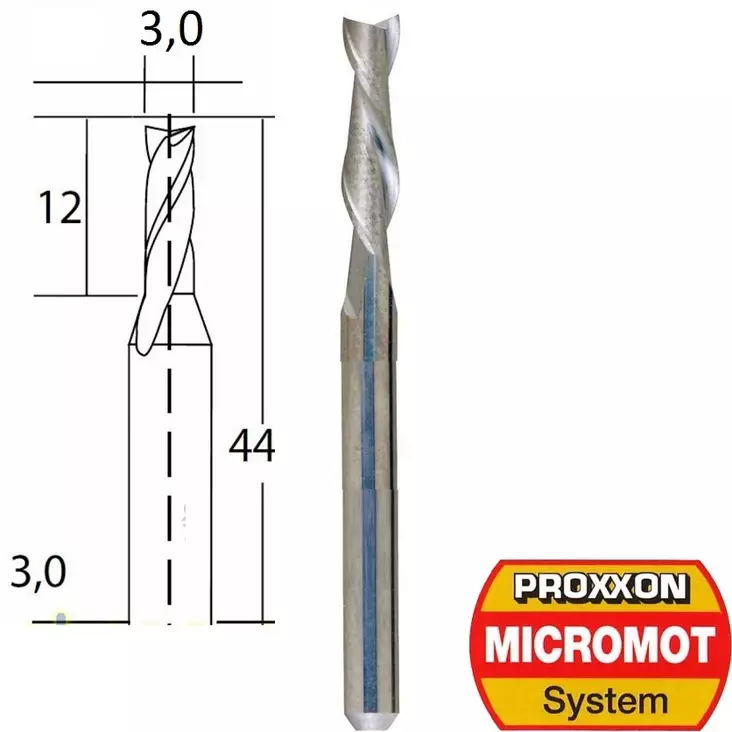 Proxxon KovametallijyrsinterÃ¤ Ã˜ 3,0 mm (28761) - Tarkkuuskoneen jyrsinterät - 104839 - 1